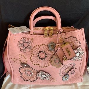NWT COACH 1941 Rogue w Snakeskin Tea Rose Bag